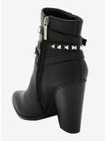 Black Stud Strap Heeled Boots, MULTI, alternate