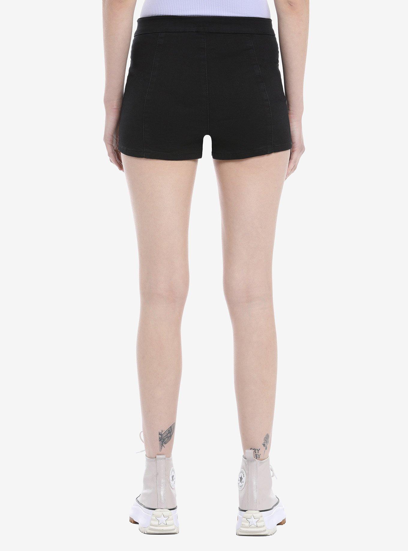 Sliver Button Sailor Shorts, BLACK, alternate
