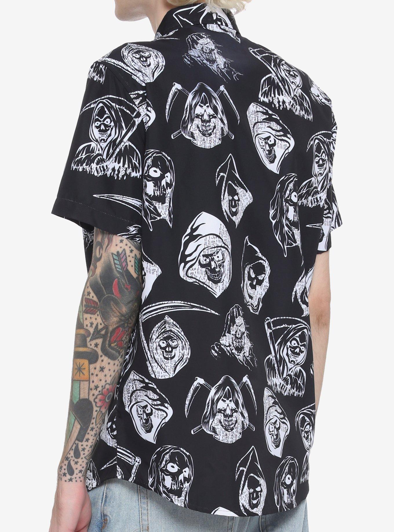 Reapers Woven Button-Up, BLACK, alternate