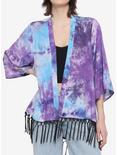 Purple & Blue Tie-Dye Glitter Skull Kimono, TIE DYE, alternate