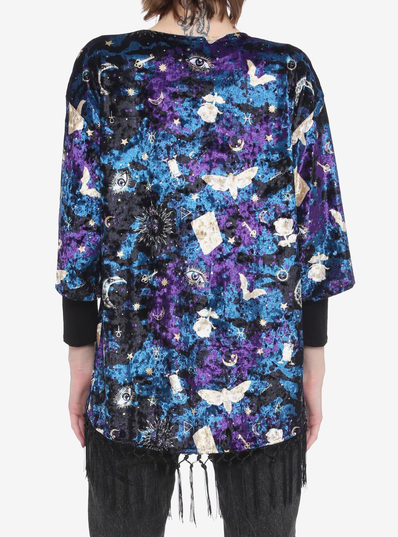 Mystical Symbol Velvet Kimono, MULTI, alternate