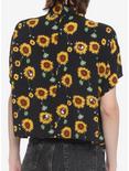 Sunflowers & Skulls Girls Crop Woven Button-Up, MULTI, alternate