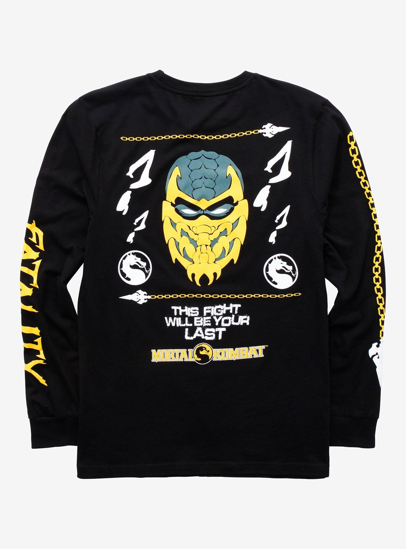 Mortal Kombat Scorpion Fatality Long Sleeve T-Shirt - BoxLunch Exclusive, BLACK, alternate