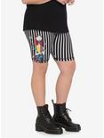The Nightmare Before Christmas Jack & Sally Stripe Biker Shorts Plus Size, MULTI, alternate
