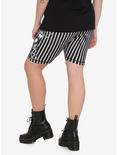 The Nightmare Before Christmas Jack & Sally Stripe Biker Shorts Plus Size, MULTI, alternate