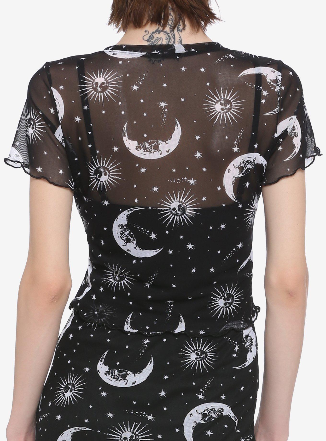Celestial Mesh Girls Top, BLACK, alternate
