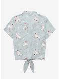 Her Universe Studio Ghibli Kiki's Delivery Service Floral Women's Tie-Front Woven Top - BoxLunch Exclusive, SAGE, alternate