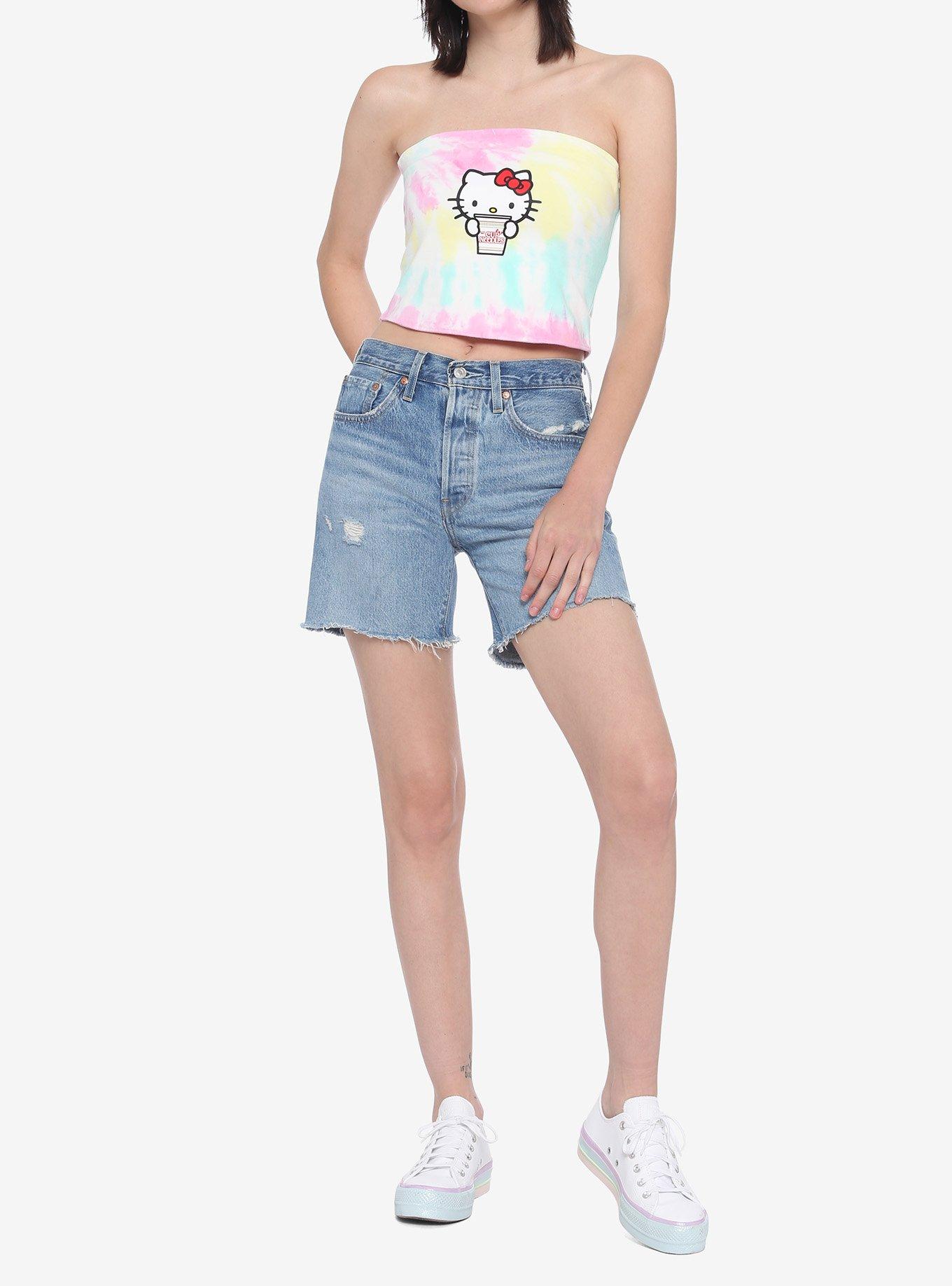 Nissin Cup Noodles X Hello Kitty Rainbow Tie-Dye Girls Tube Top, MULTI, alternate