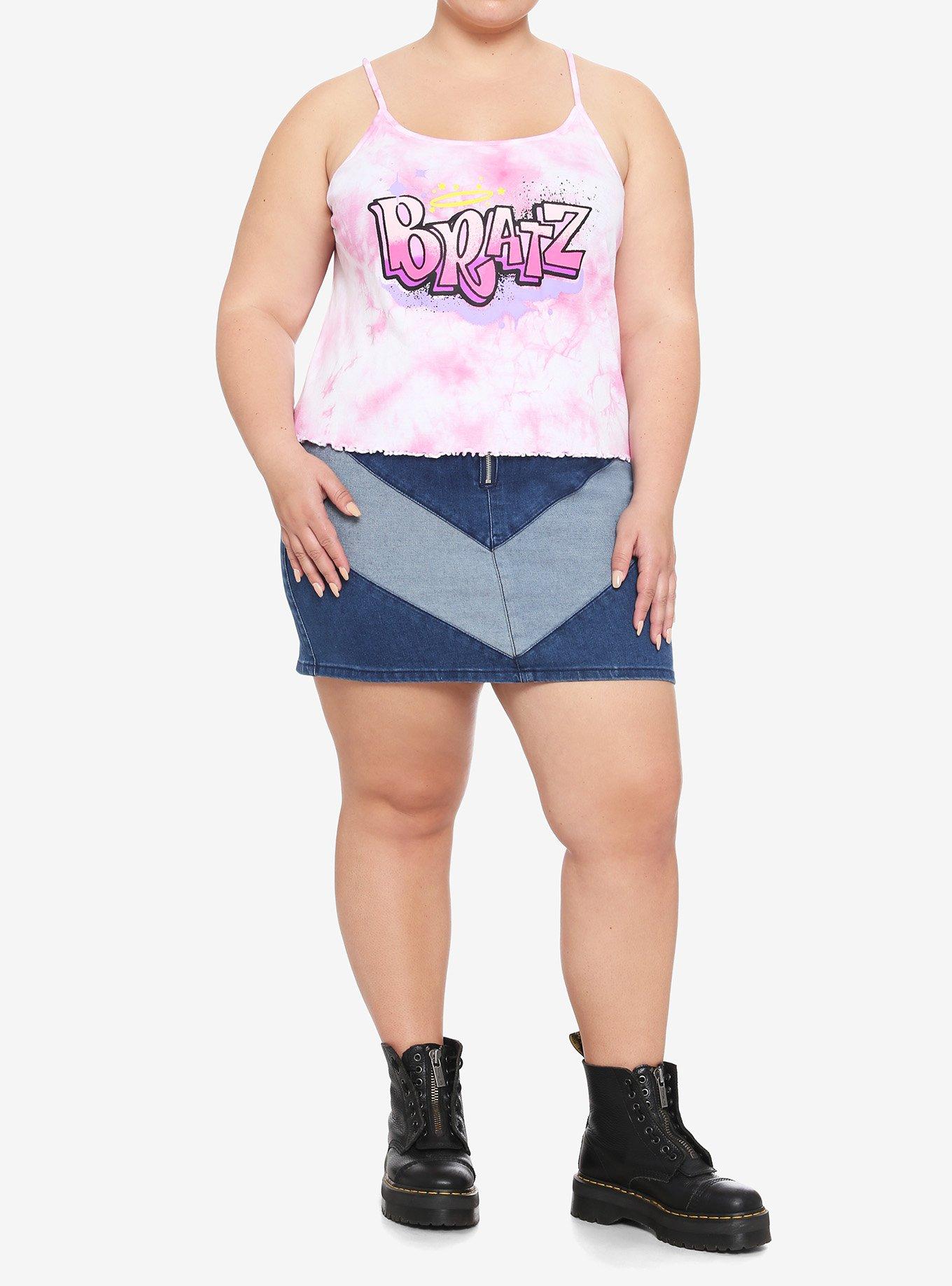 Bratz Logo Tie-Dye Girls Strappy Tank Top Plus Size, MULTI, alternate