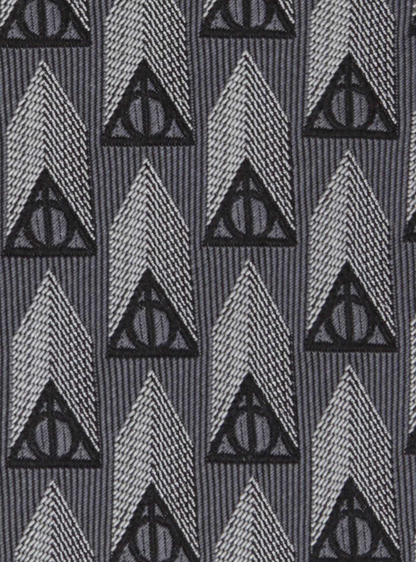 Harry Potter Deathly Hallows Gray Silk Tie, , hi-res