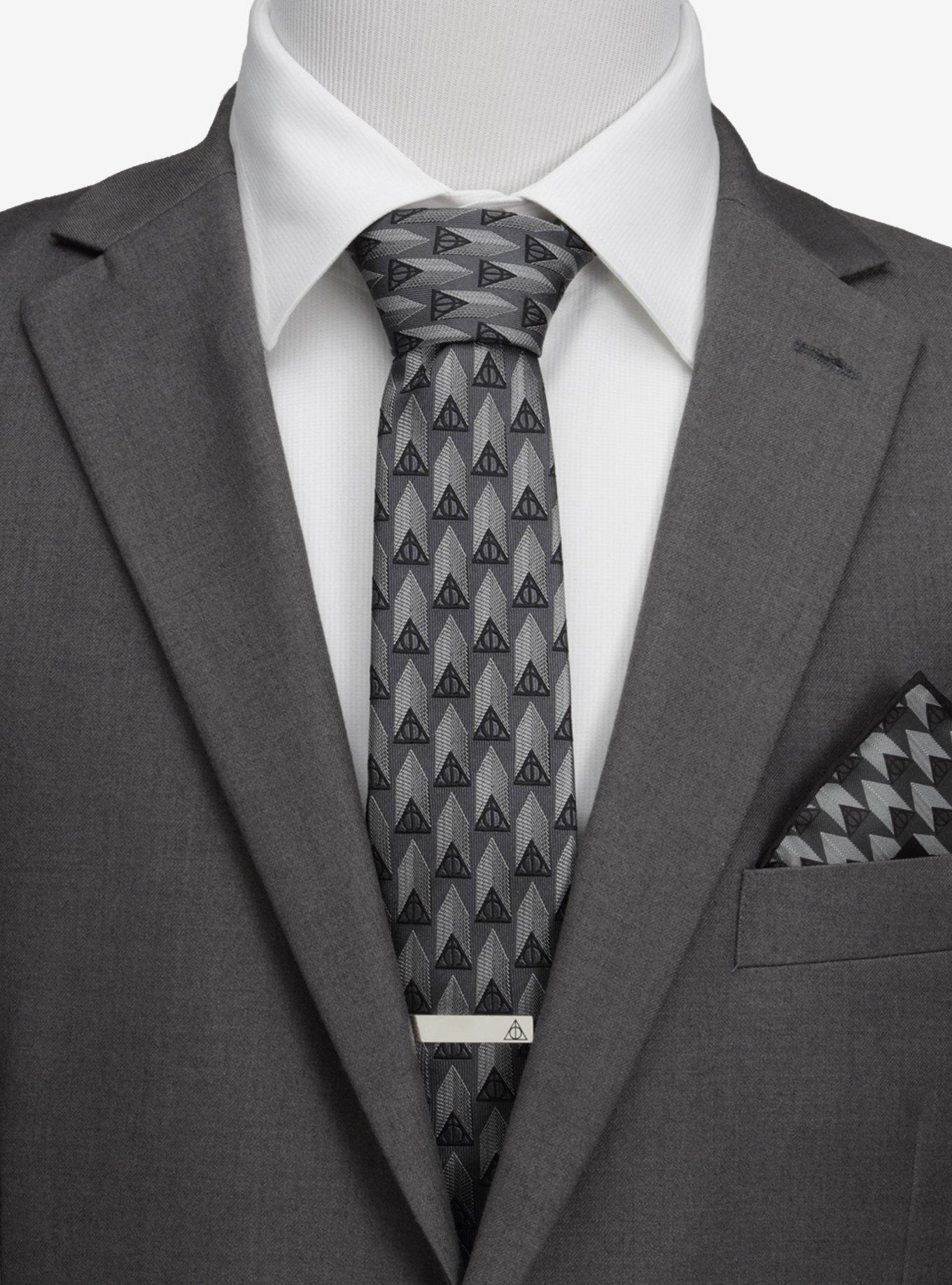 Harry Potter Deathly Hallows Gray Silk Tie, , alternate