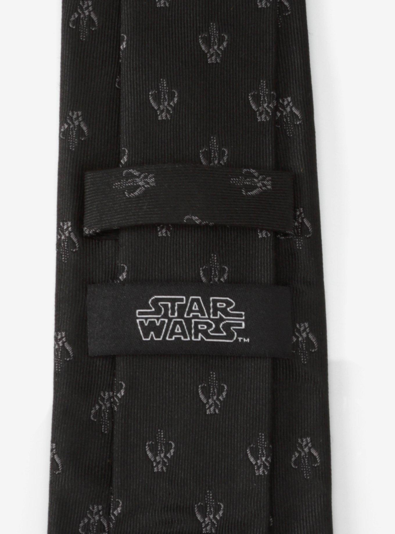 Star Wars Mandalorian Black Silk Tie, , alternate