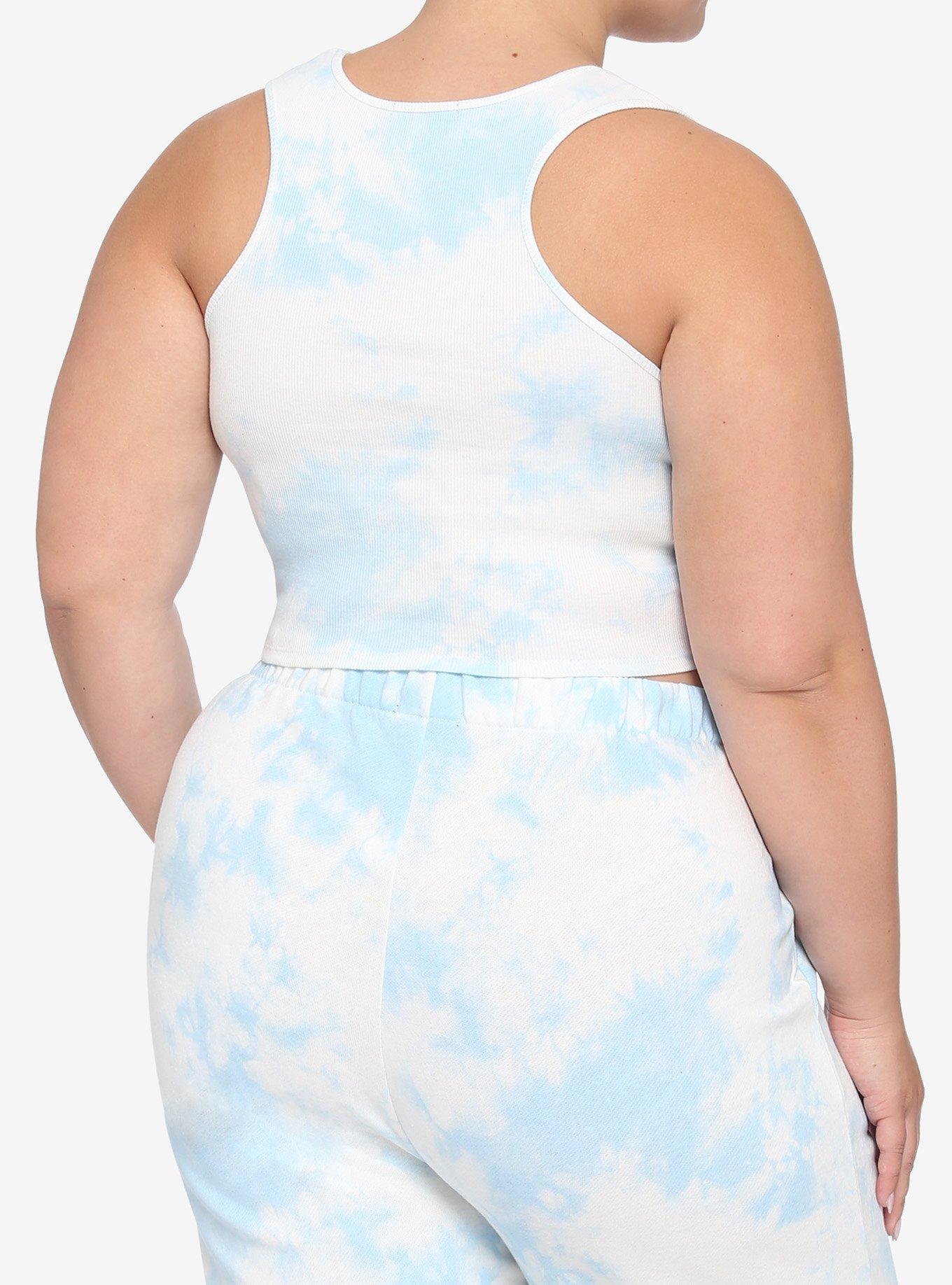 Baby Girl Butterfly Tie-Dye Girls Strappy Crop Tank Top Plus Size, BLUE, alternate