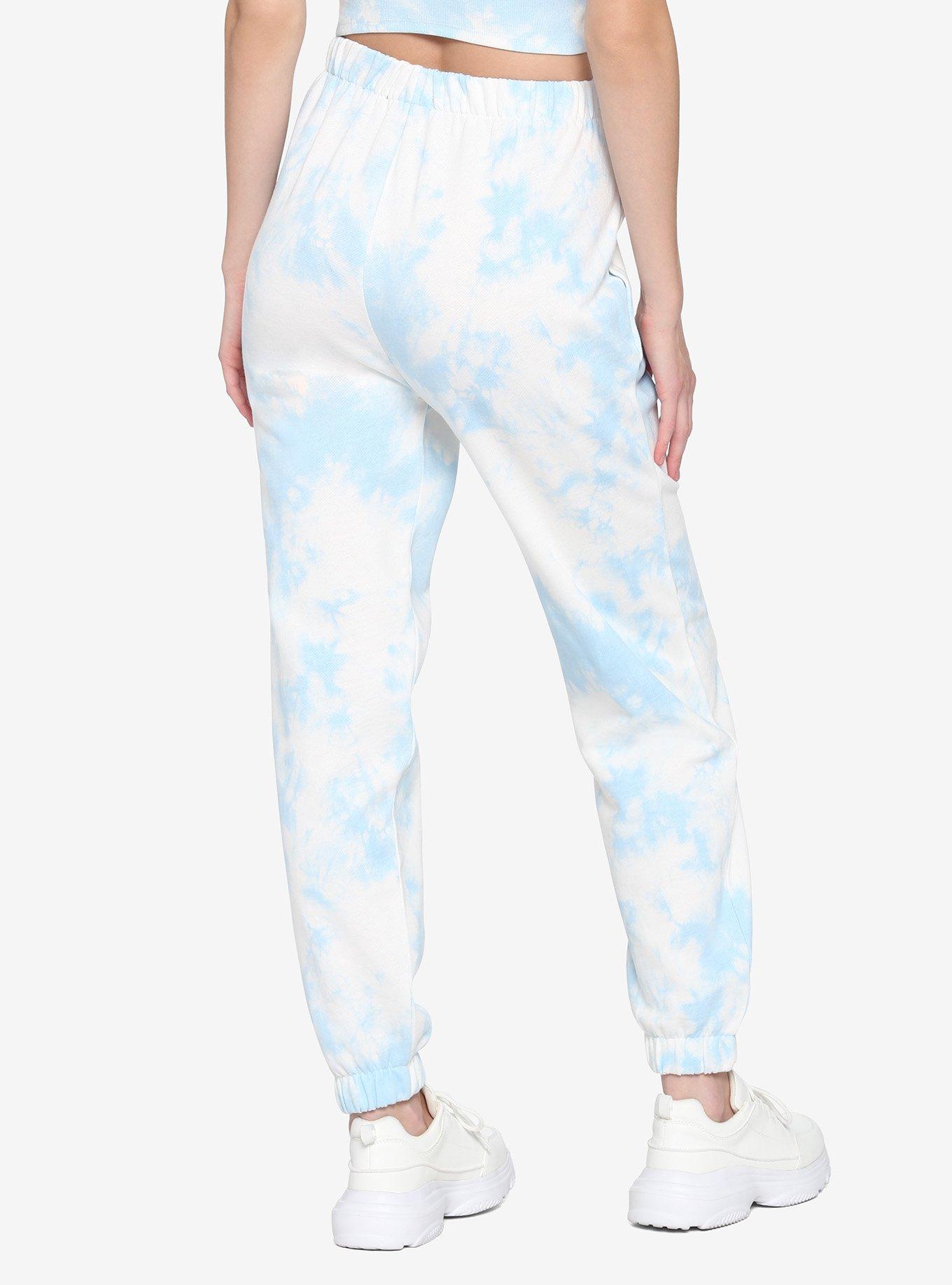 Butterfly Tie-Dye Girls Sweatpants, BLUE, alternate