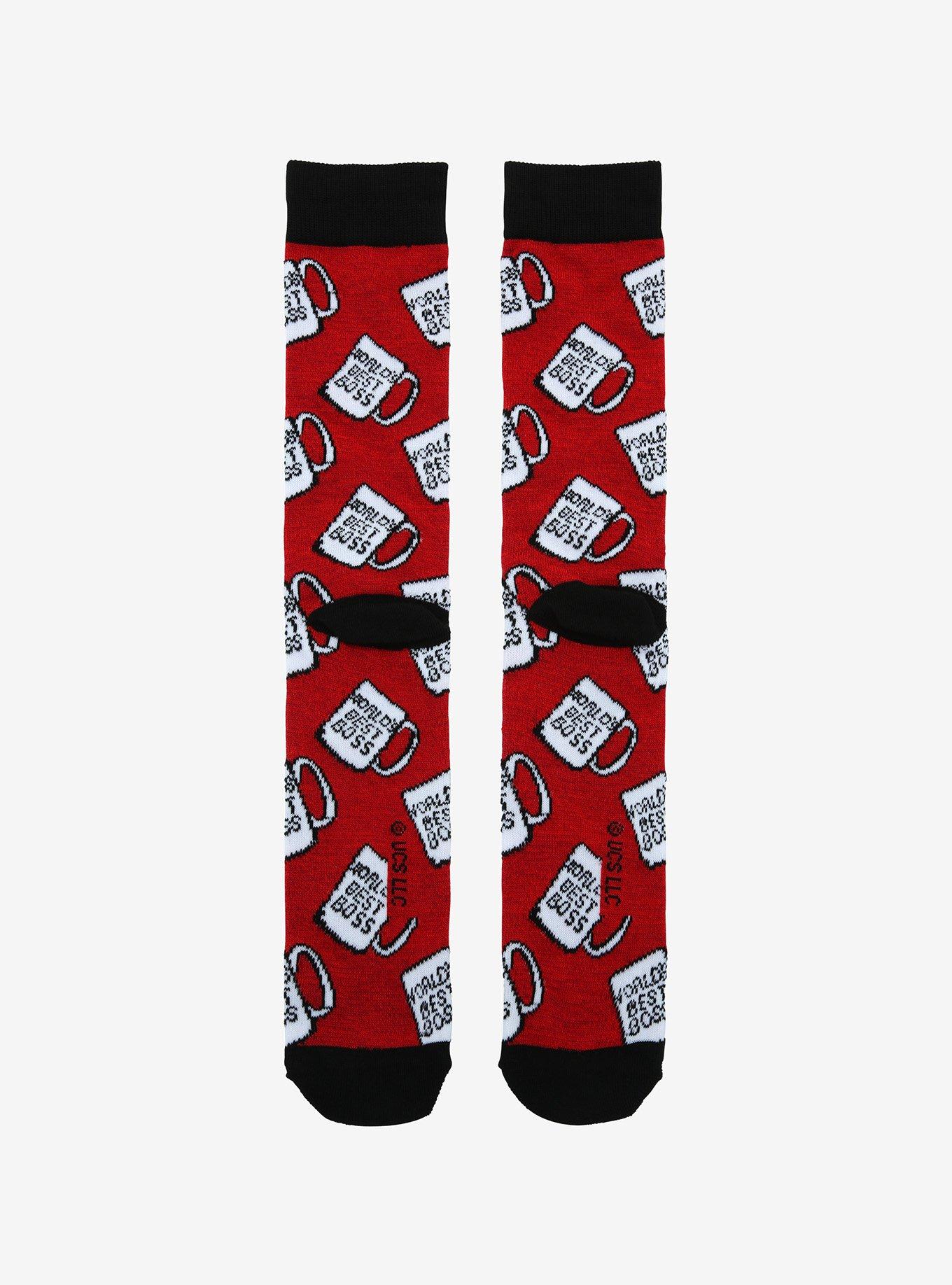 The Office World's Best Boss Mug Crew Socks, , alternate