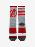 Marvel The Avengers Logo Grey & Red Crew Socks, , alternate