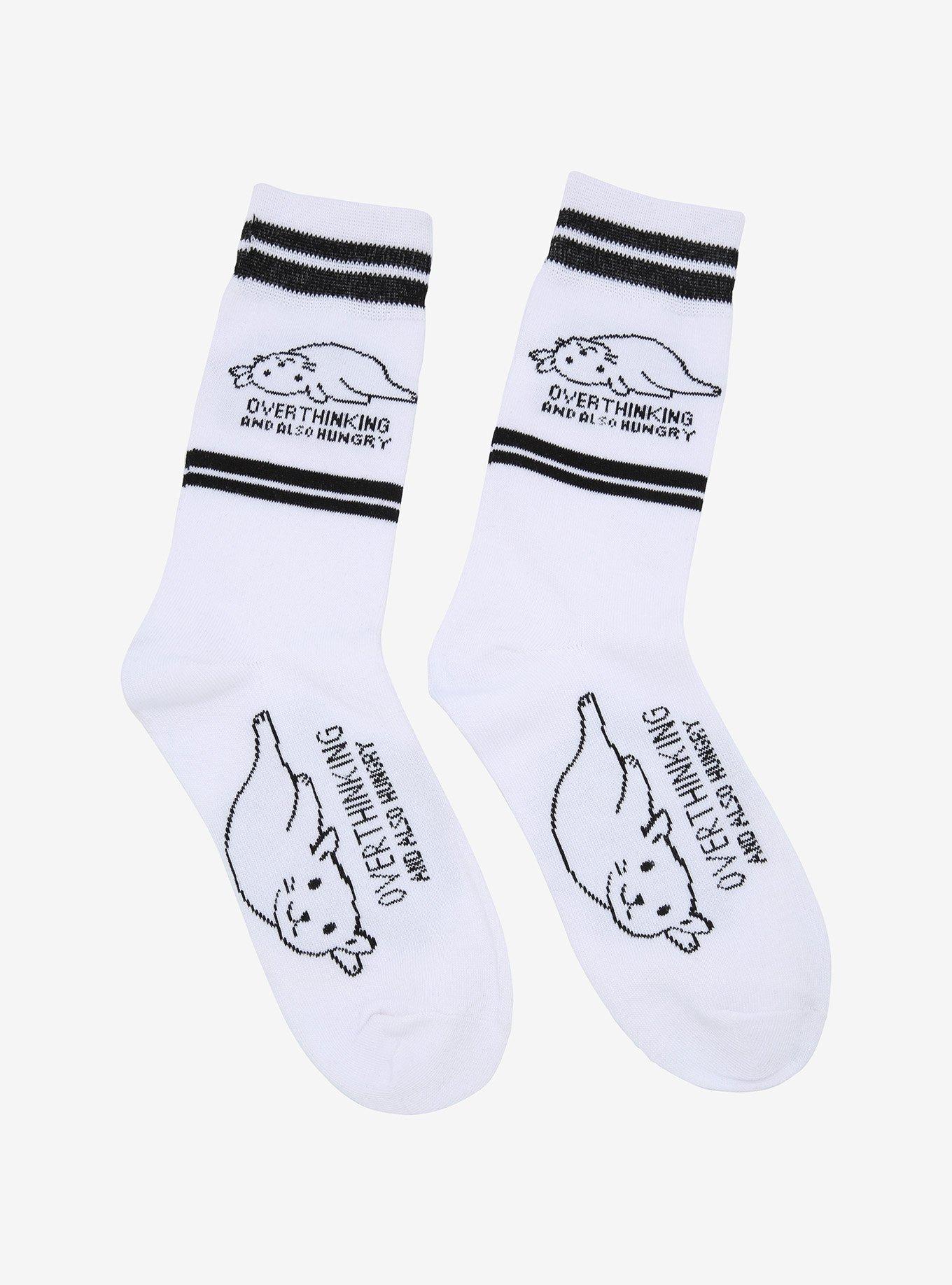 Overthinking And Also Hungry Cat Crew Socks, , alternate