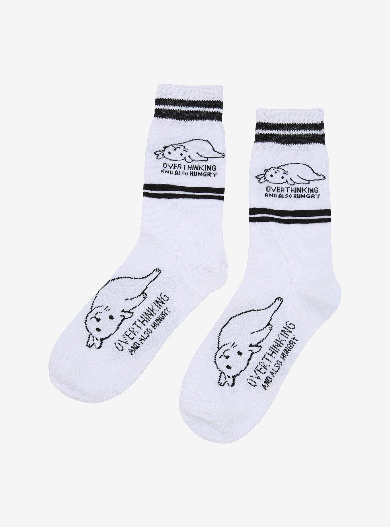 Overthinking And Also Hungry Cat Crew Socks, , alternate