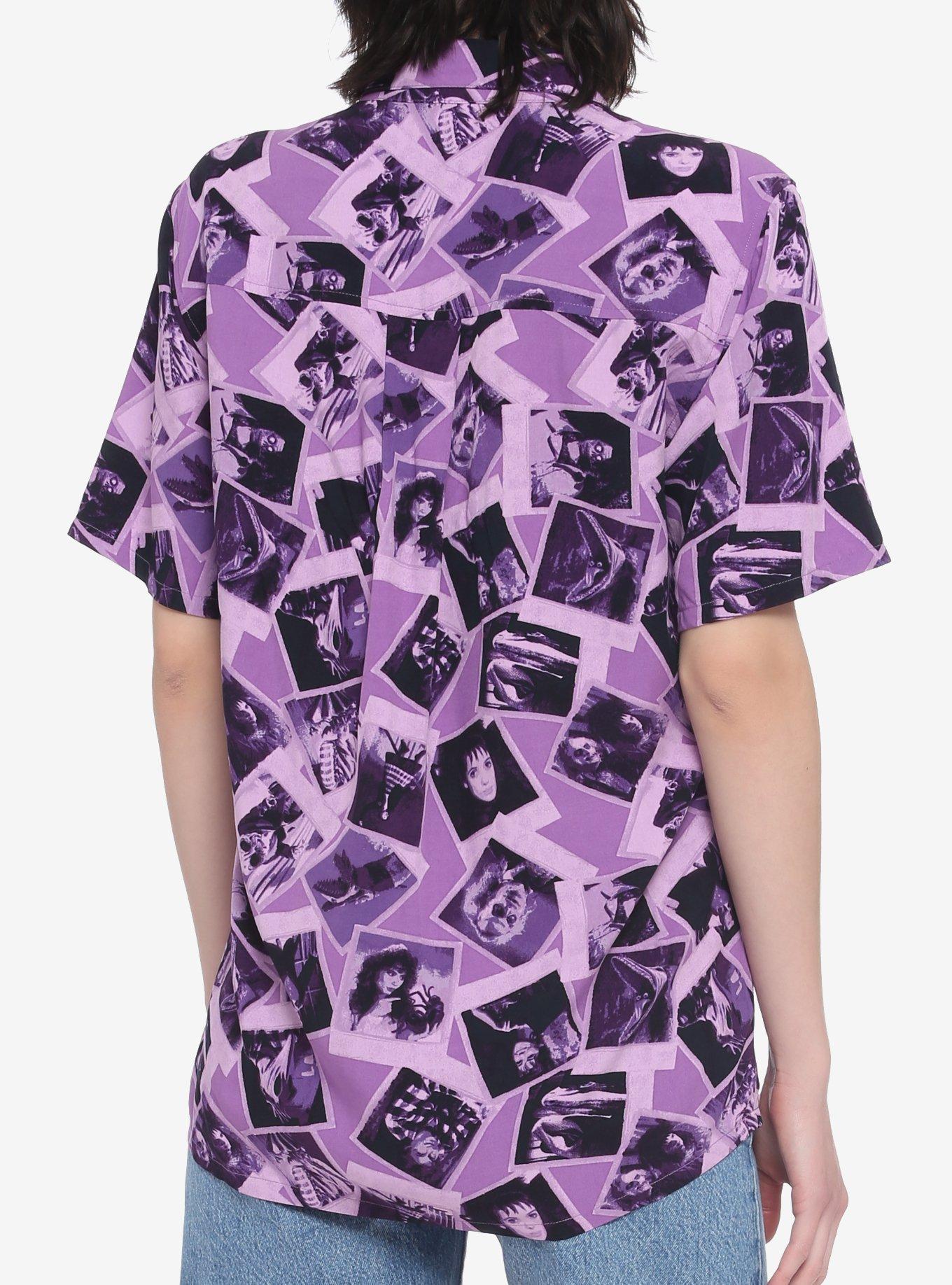 Beetlejuice Photos Oversized Girls Woven Button-Up, MULTI, alternate