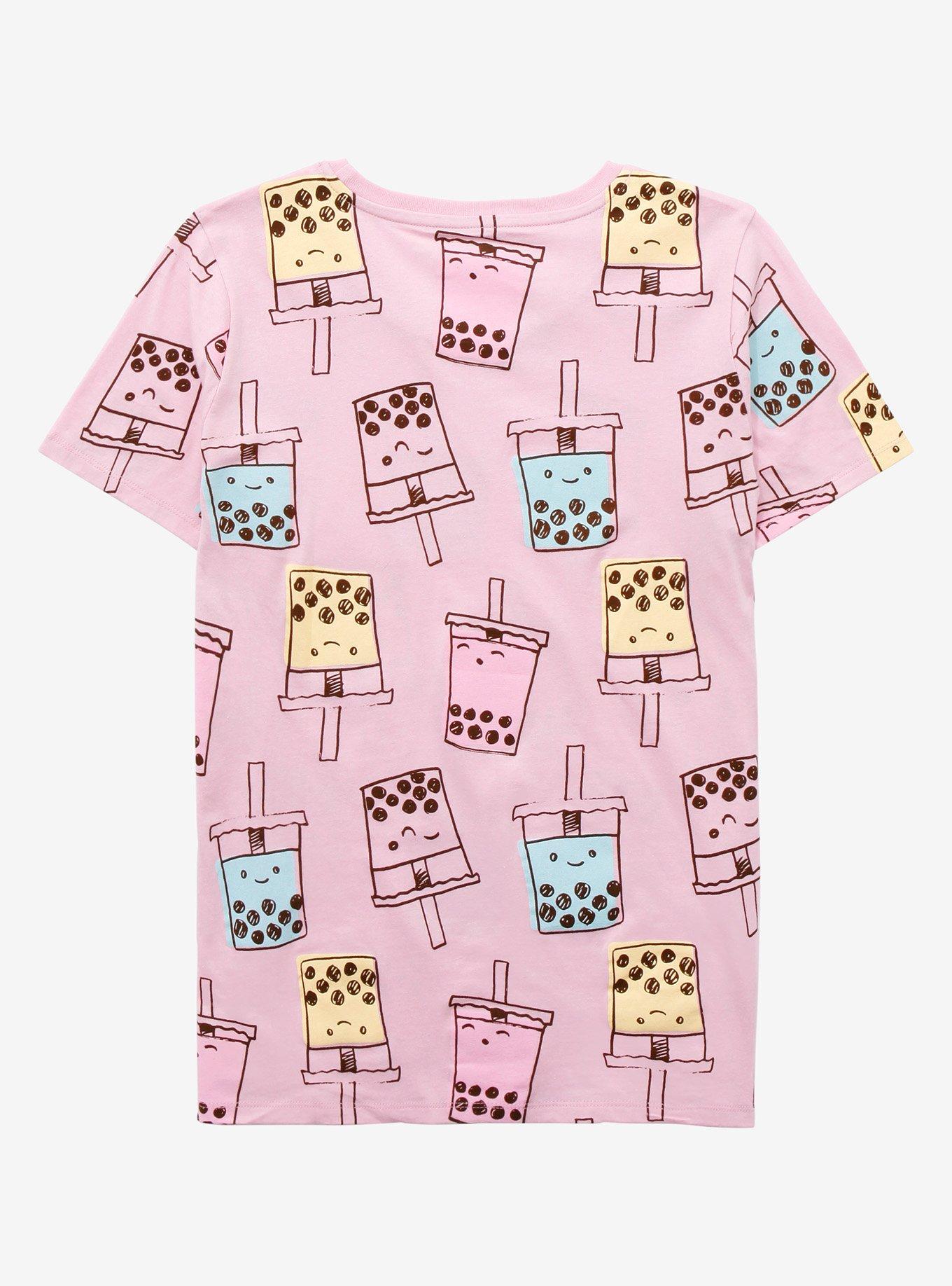 Boba Faces Allover Print T-Shirt - BoxLunch Exclusive, LIGHT PINK, alternate