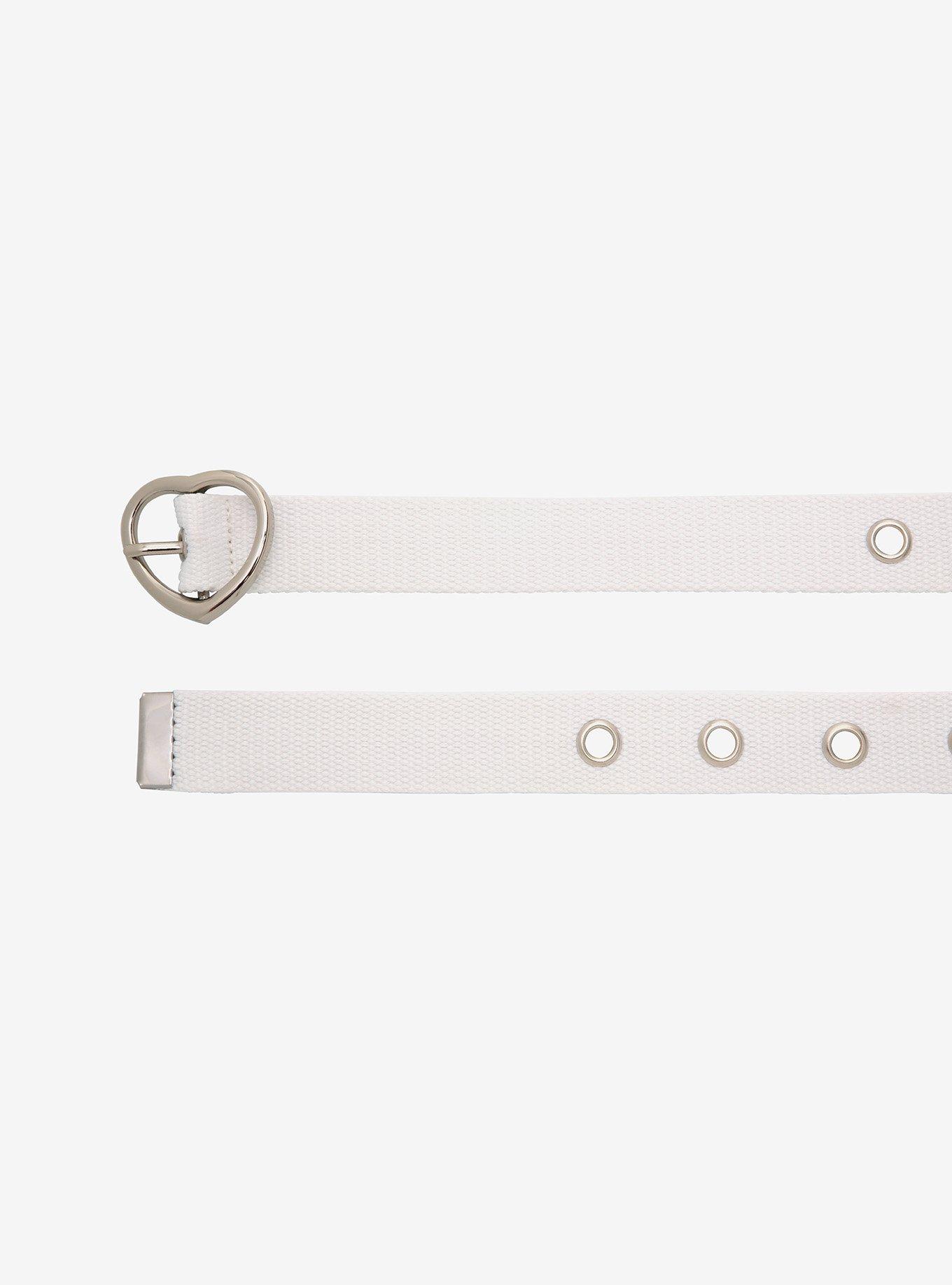 White Heart Web Belt, WHITE, alternate
