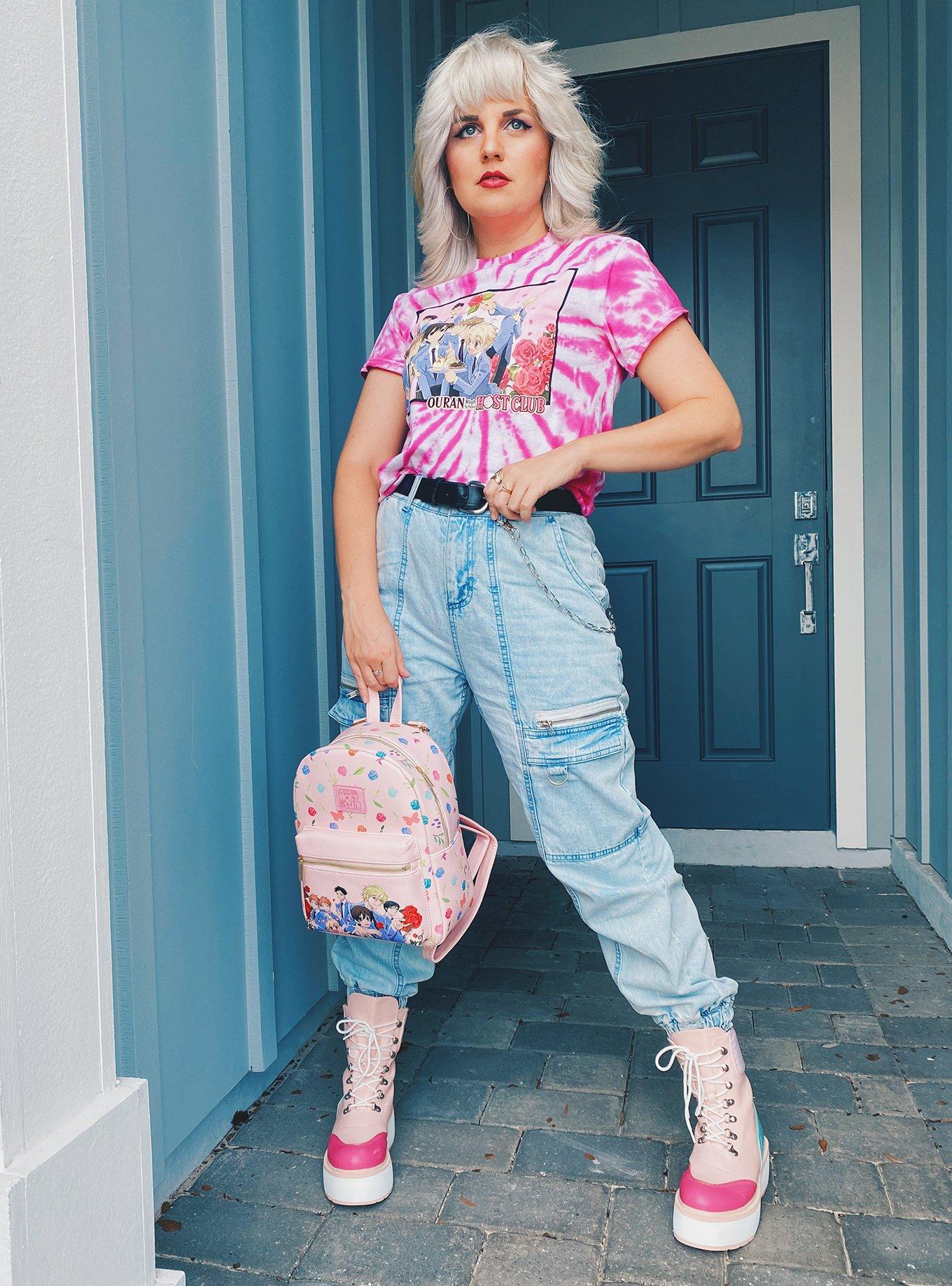 Pastel Color-Block Platform Combat Boots, MULTI, alternate