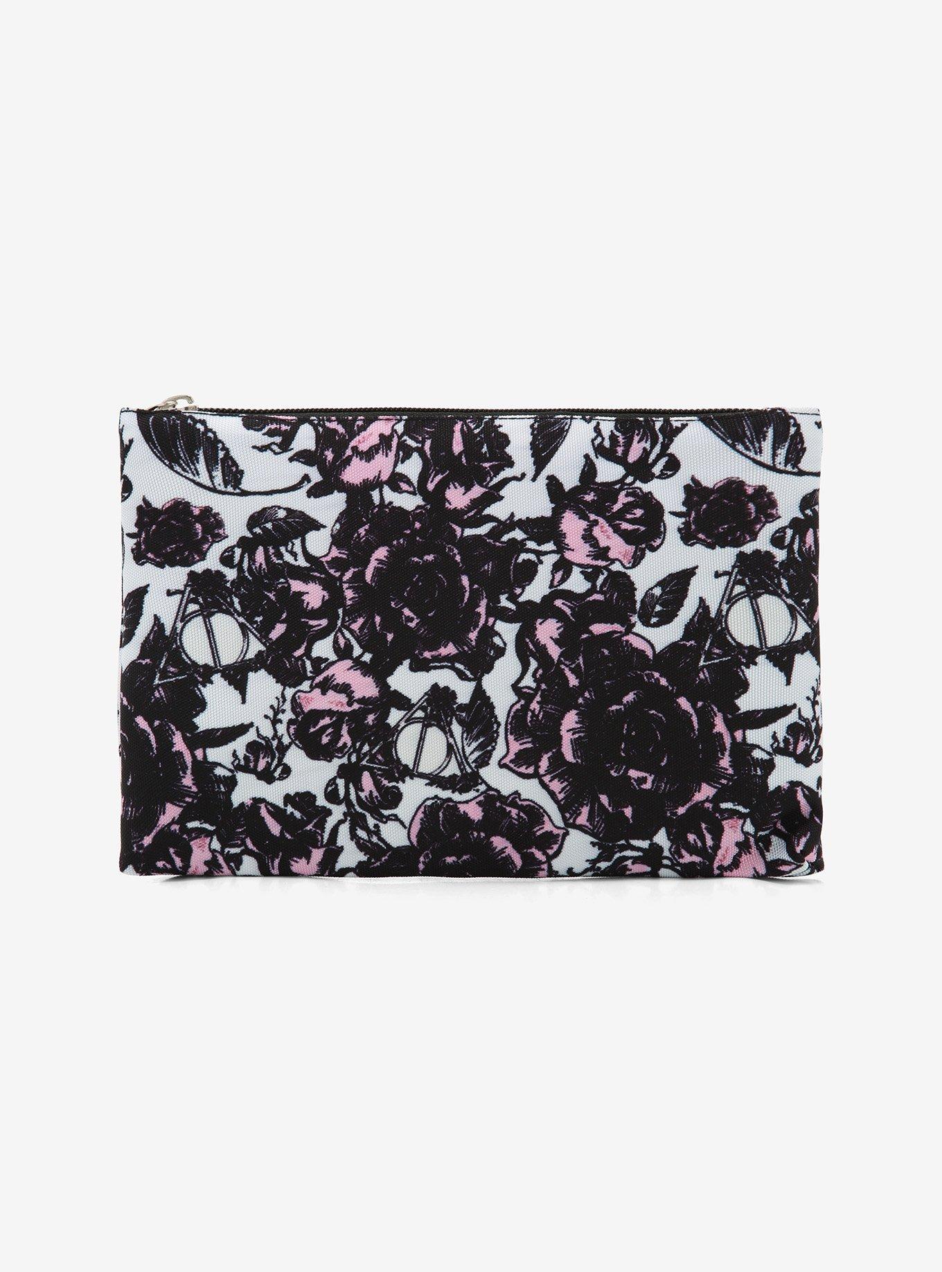 Harry Potter Deathly Hallows Floral Makeup Bag, , alternate