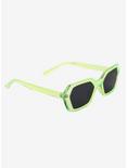 Neon Green Clear Geometric Sunglasses, , alternate