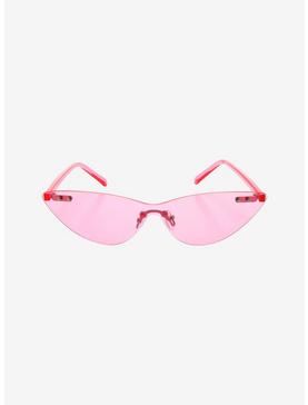 Pink Retro Frameless Sunglasses, , hi-res