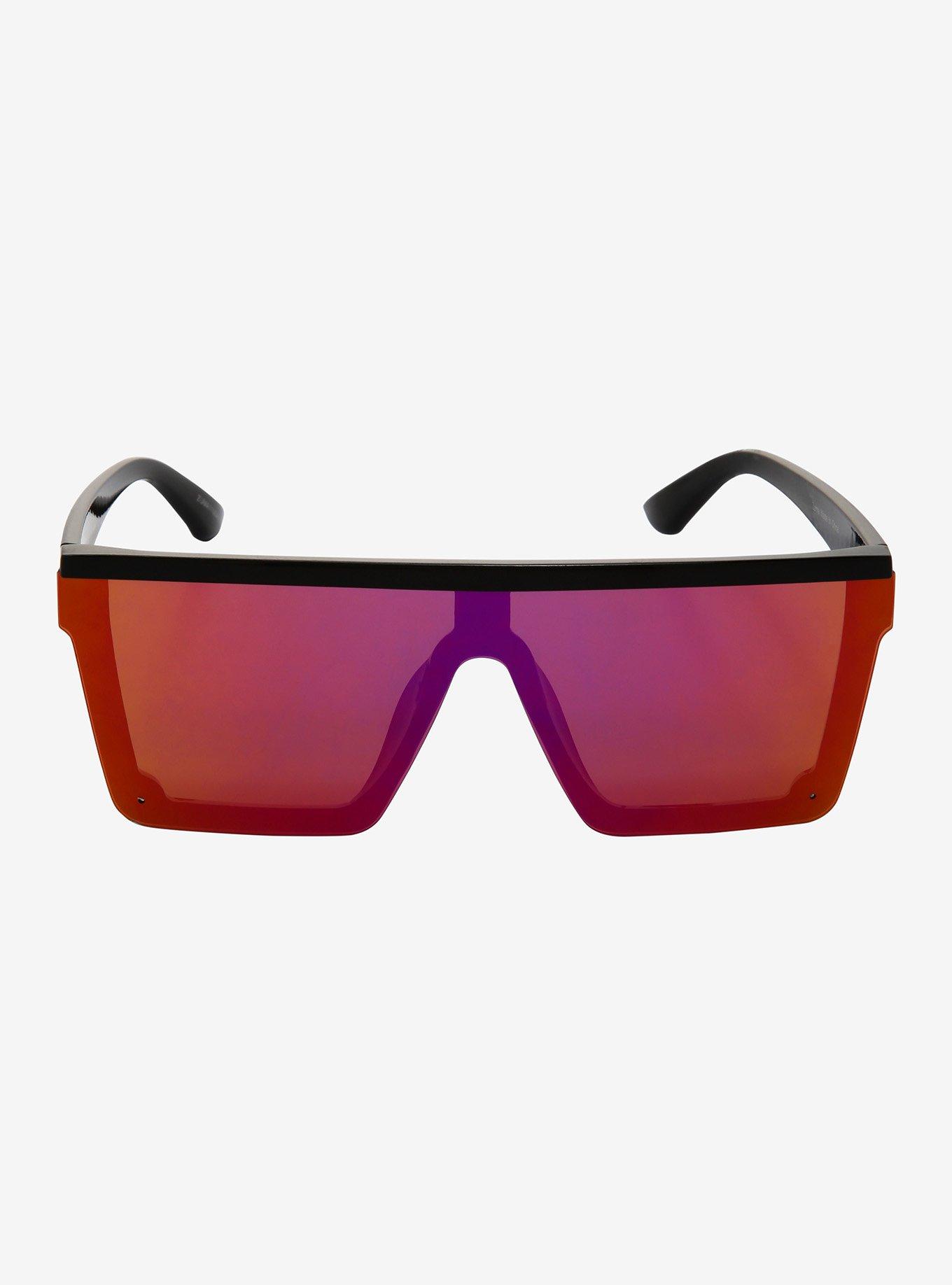 Reflective Shield Oversized Sunglasses, , alternate