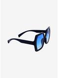 Blue Oversized Angular Sunglasses, , alternate