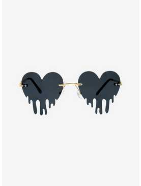 Black Heart Drip Sunglasses, , hi-res