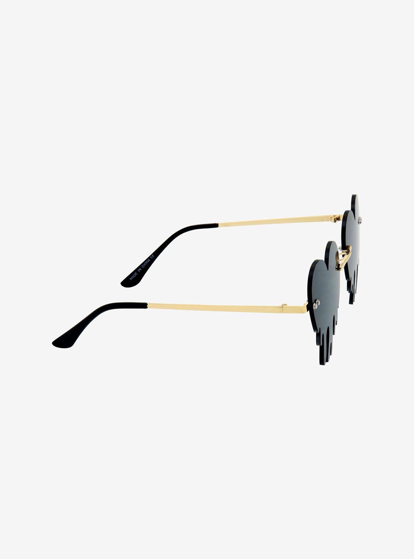 Black Heart Drip Sunglasses, , alternate