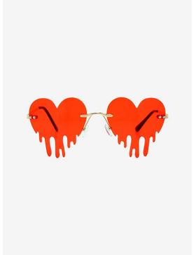 Red Heart Drip Sunglasses, , hi-res