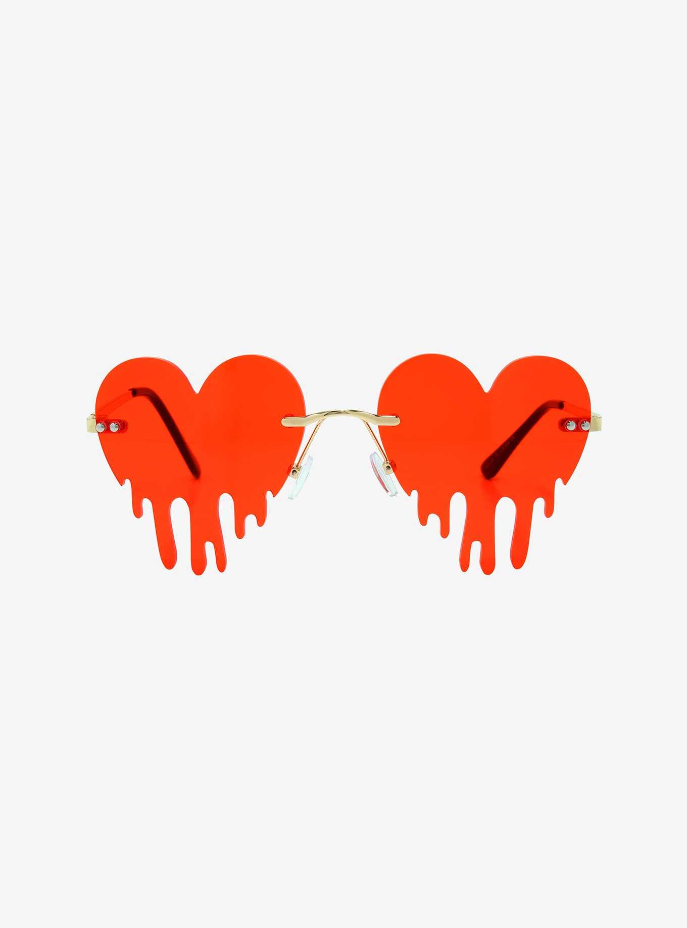 Red Heart Drip Sunglasses, , hi-res