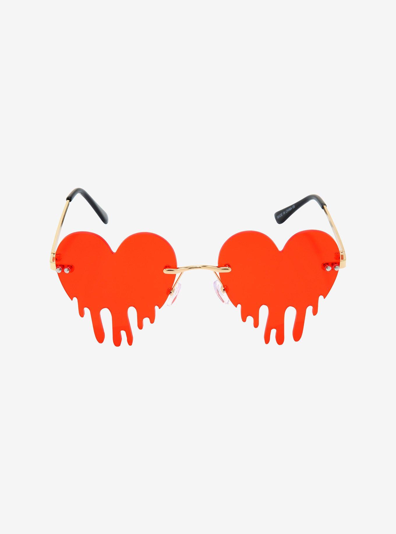 Red Heart Drip Sunglasses, , alternate