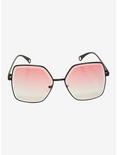 Pink Lens Square Sunglasses, , alternate