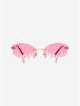 Pink Oval Drip Sunglasses, , alternate