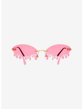 Pink Oval Drip Sunglasses, , hi-res