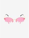 Pink Oval Drip Sunglasses, , alternate