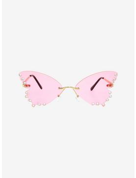 Pink Butterfly CZ Sunglasses, , hi-res