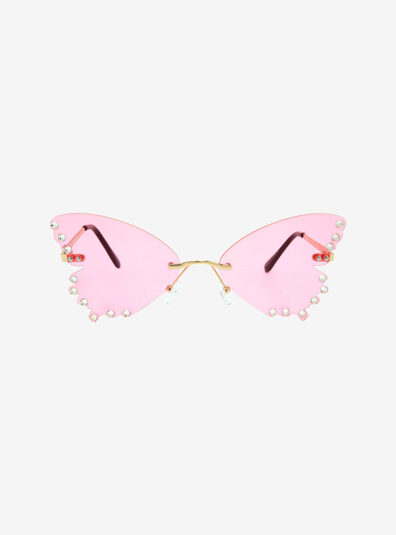 Pink Butterfly CZ Sunglasses, , alternate
