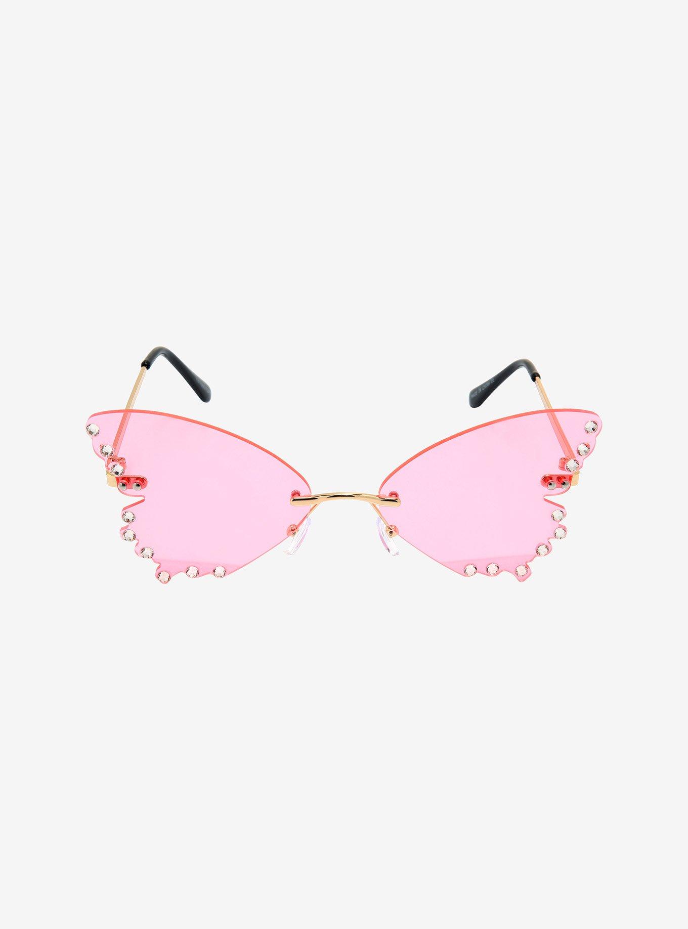 Pink Butterfly CZ Sunglasses, , alternate