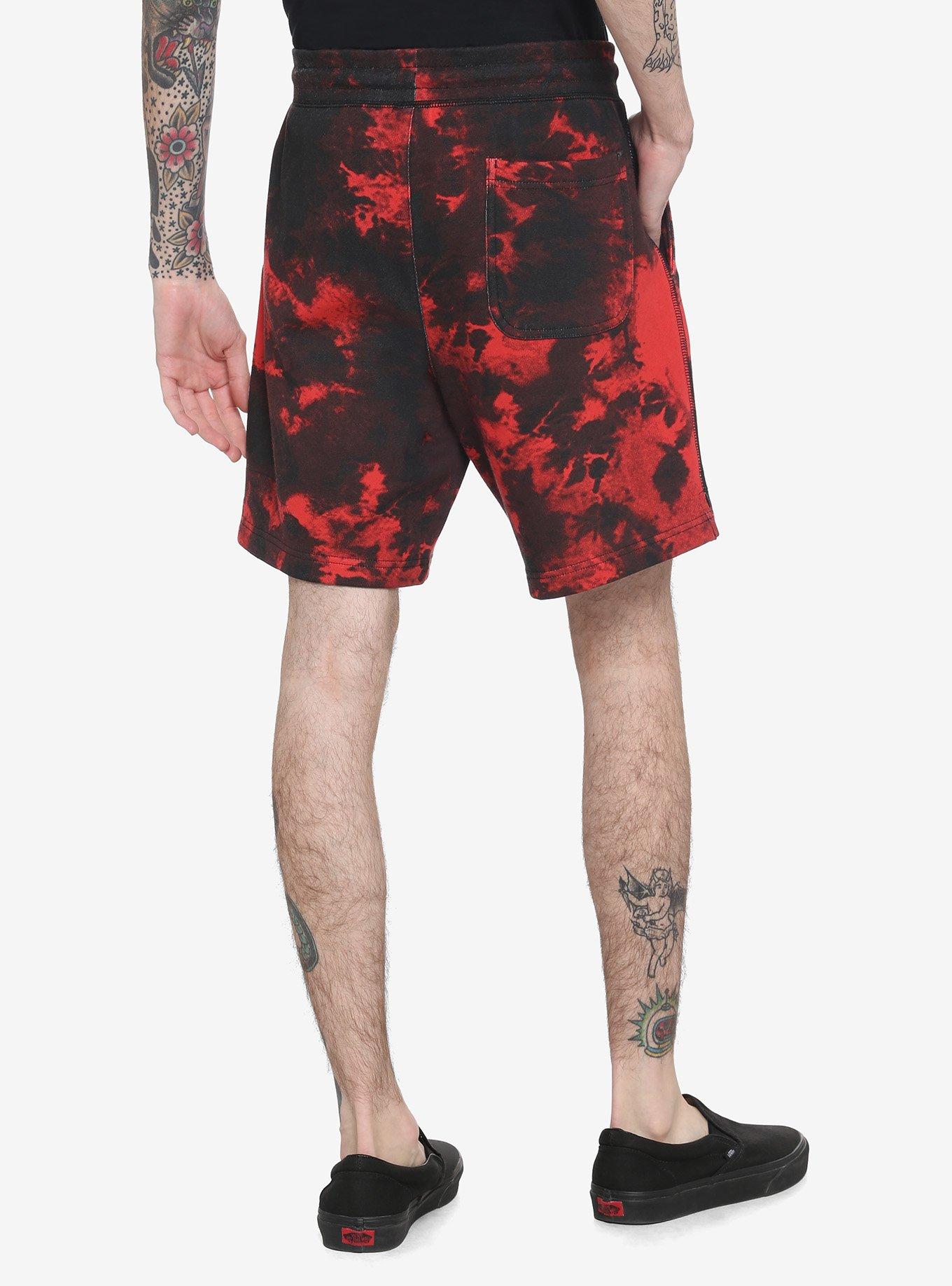 A Nightmare On Elm Street Freddy Glove Tie-Dye Volley Shorts, RED, alternate