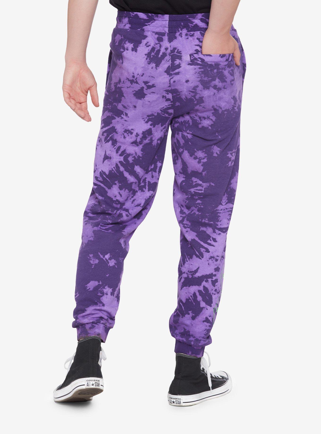 Neon Genesis Evangelion Purple Tie-Dye Sweatpants, MULTI, alternate