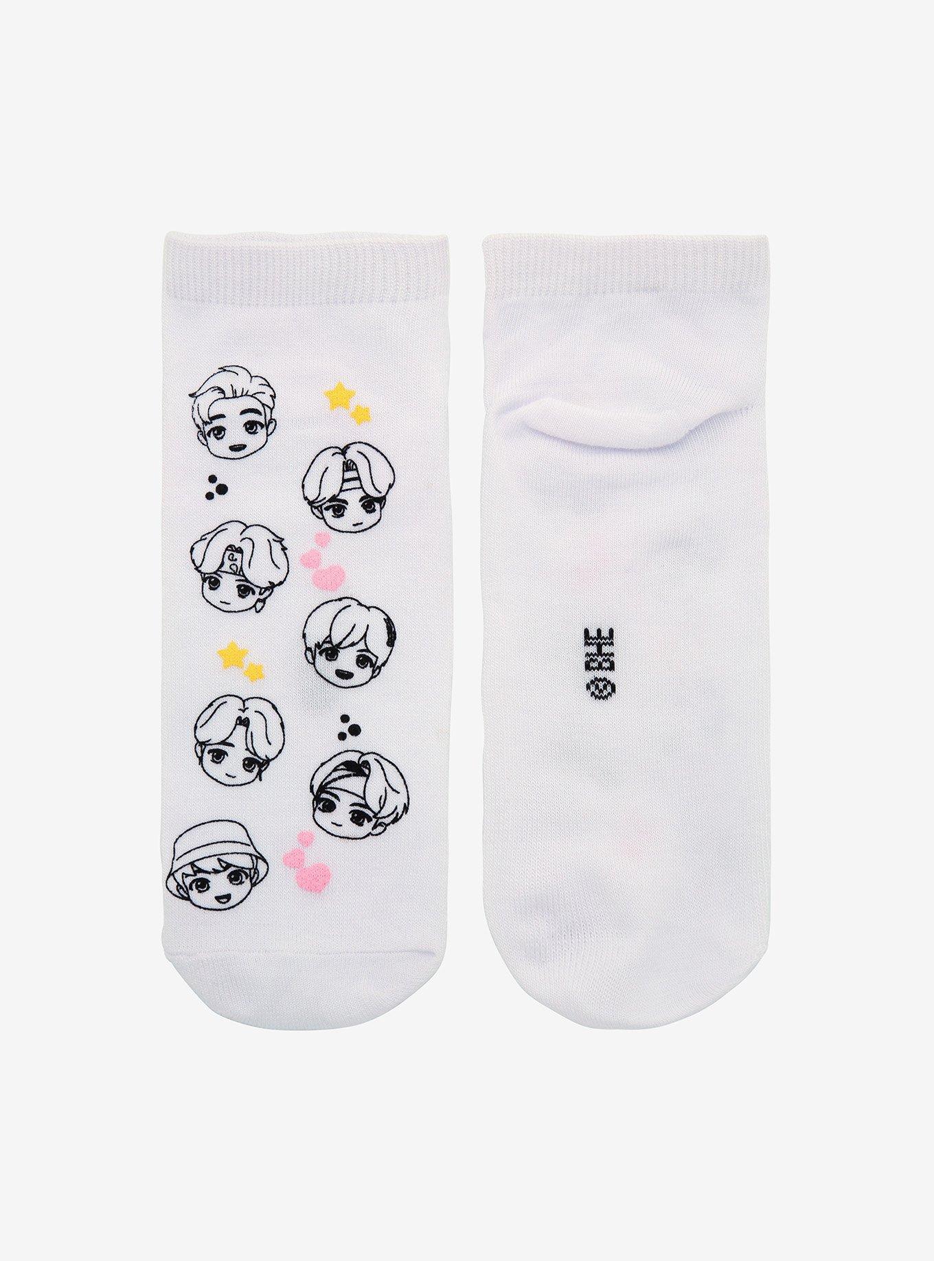 TinyTAN Line Art No-Show Socks Inspired By BTS, , alternate