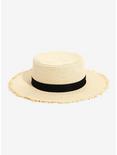 Straw Boater With Long Bow, , alternate