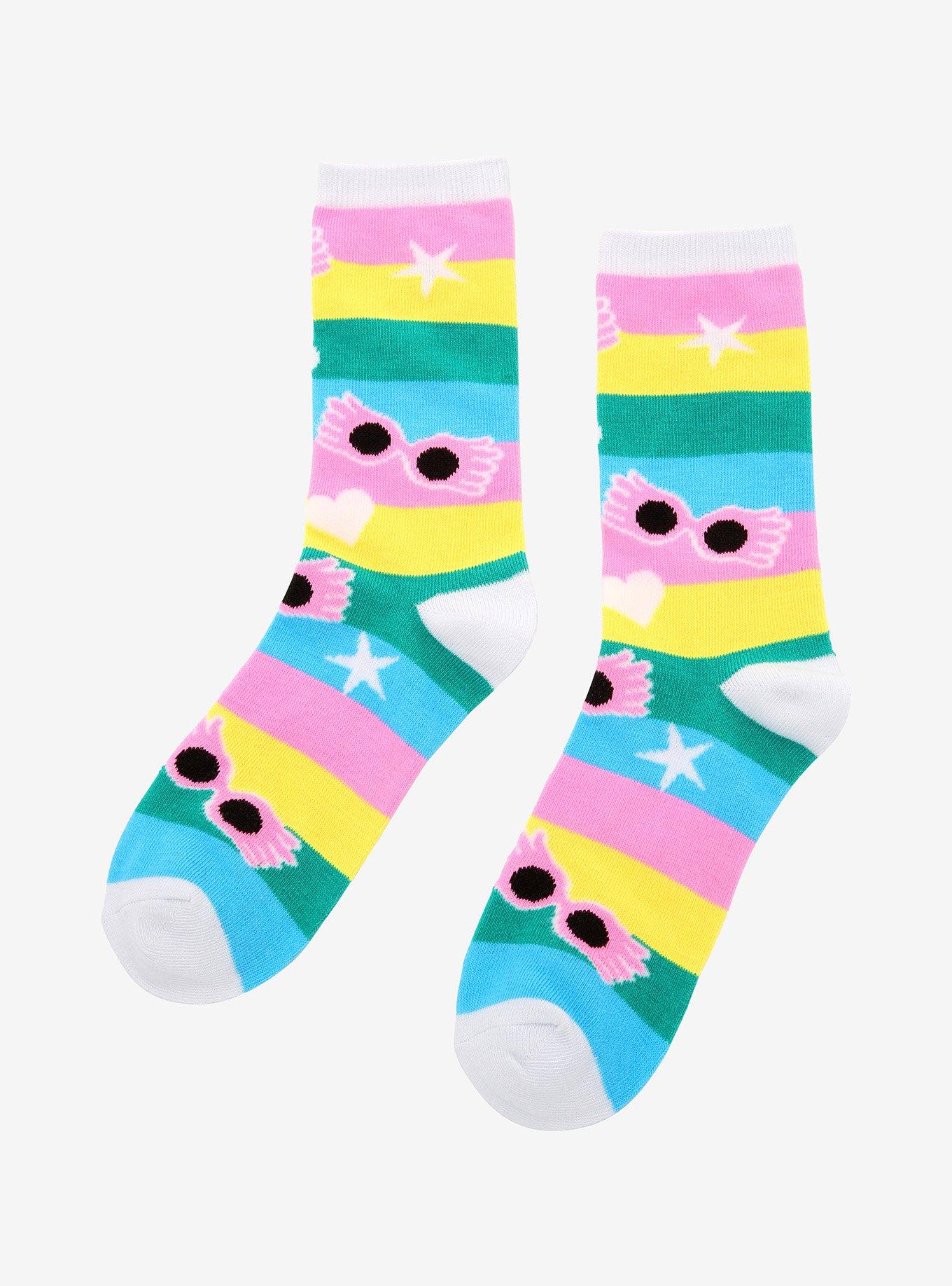 Harry Potter Luna Rainbow Stripe Crew Socks, , alternate