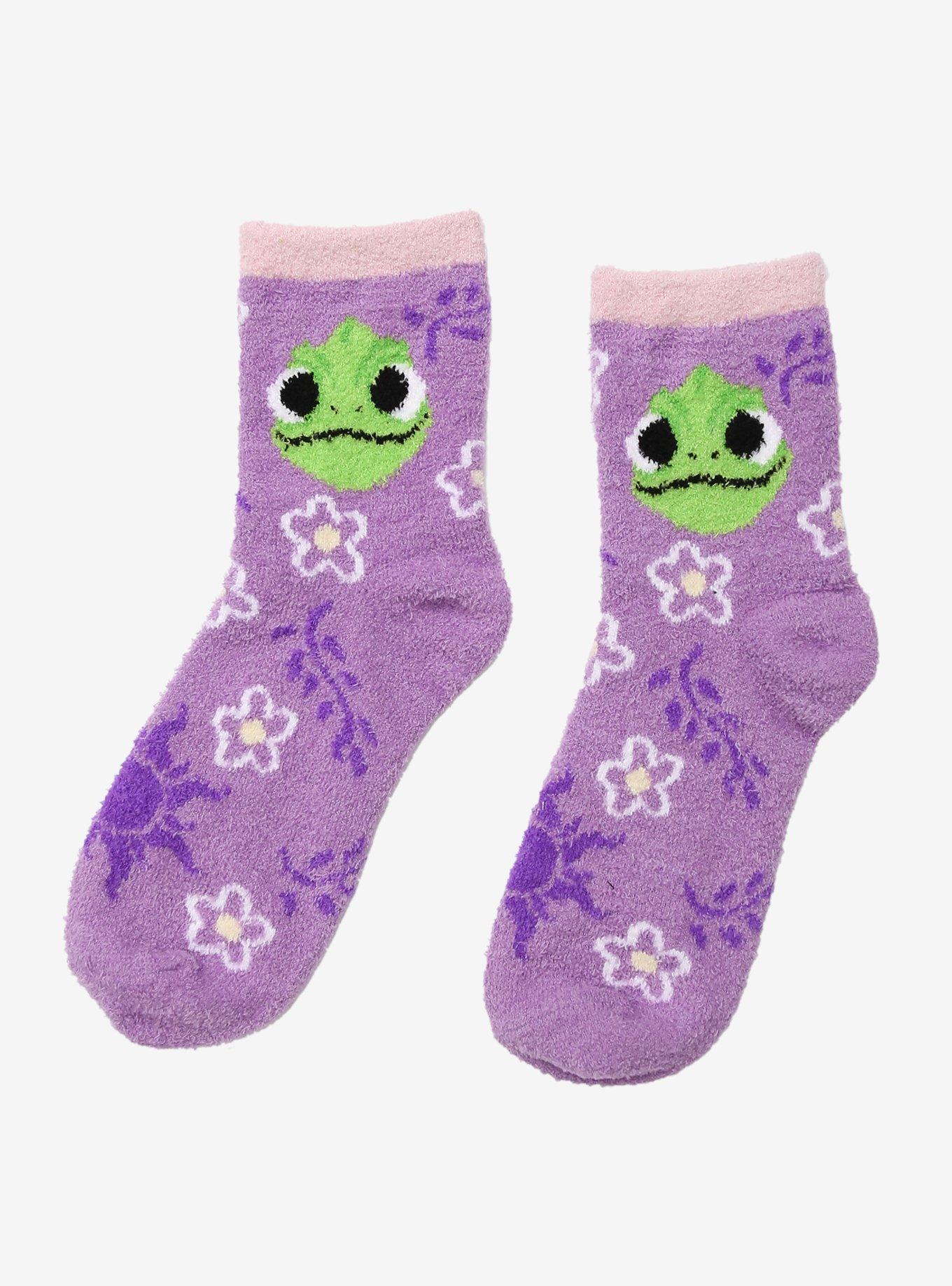 Disney Tangled Pascal Fuzzy Crew Socks, , alternate