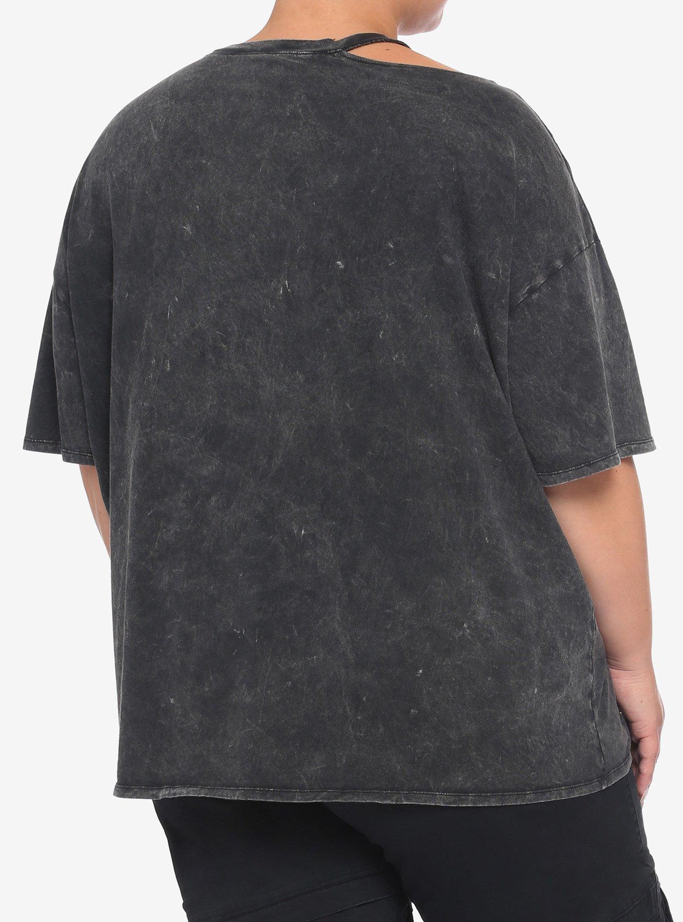 A Nightmare On Elm Street Freddy Asymmetrical Cutout Wash Girls Top Plus Size, MULTI, alternate